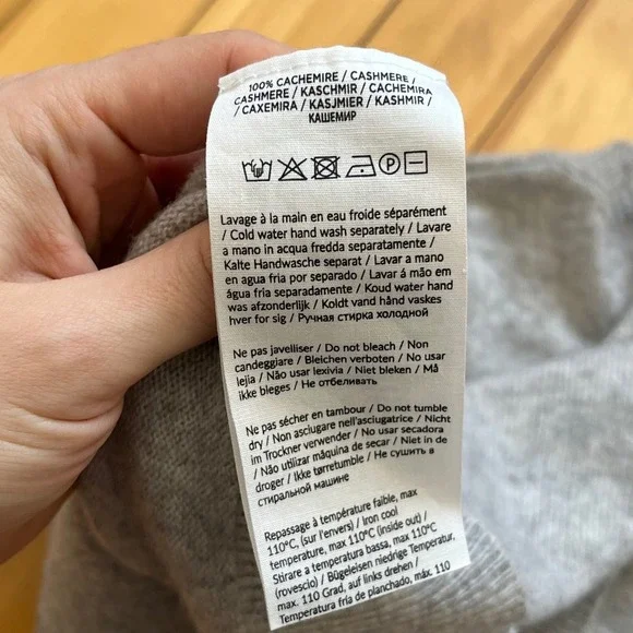 absolut cashmere grey heathered crew neck cropped sweater women's L - Picture 3 of 7